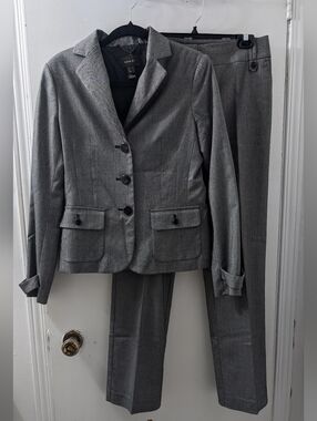 Mango Women's Gray Pinstripe Suit Jacket & Trousers